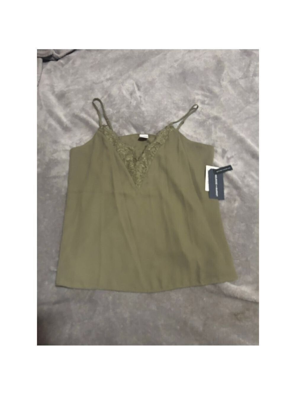 Women's Melrose and Market Olive Green Lace Trim Camisole S